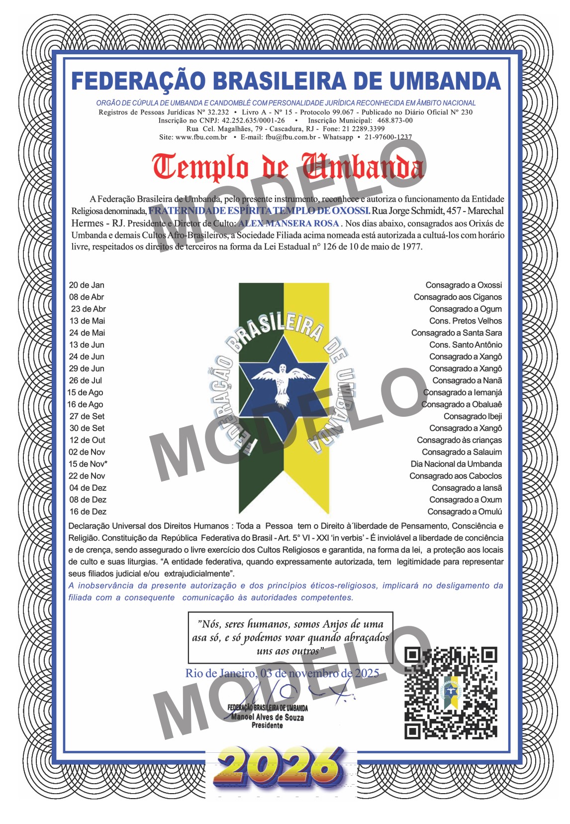 Modelo Alvará 2026