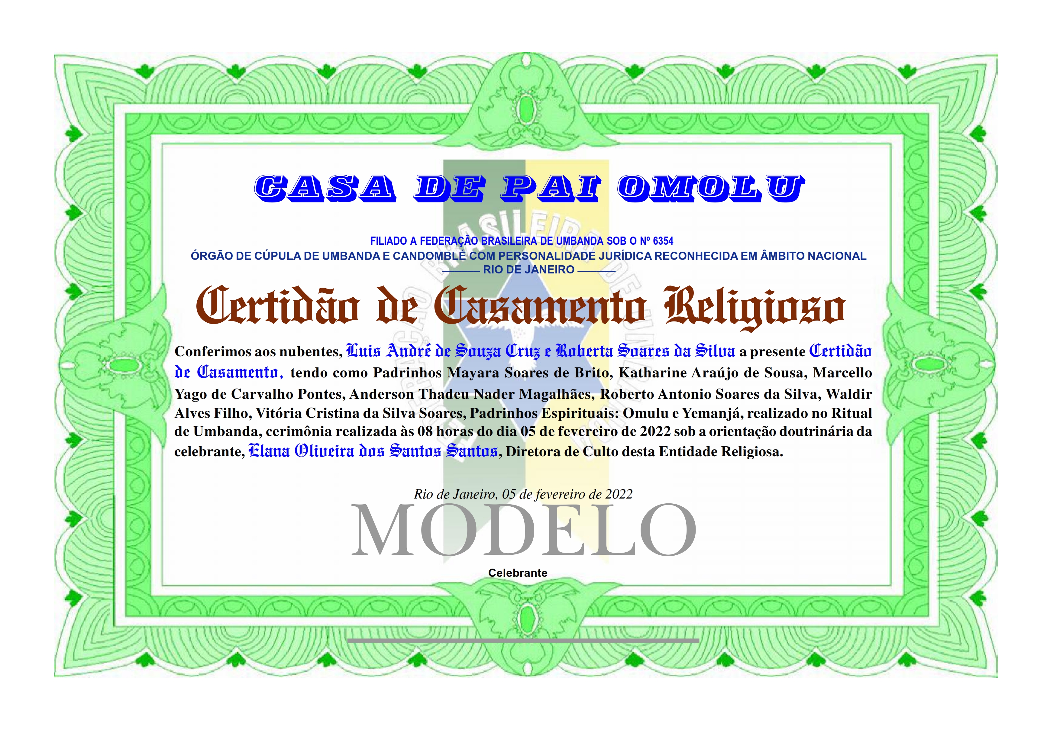 Certificado de Casamento